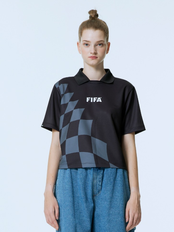 [FIFA 1904] 여성 레퍼리 플래그 티셔츠 블랙(FF23TH11W_160)