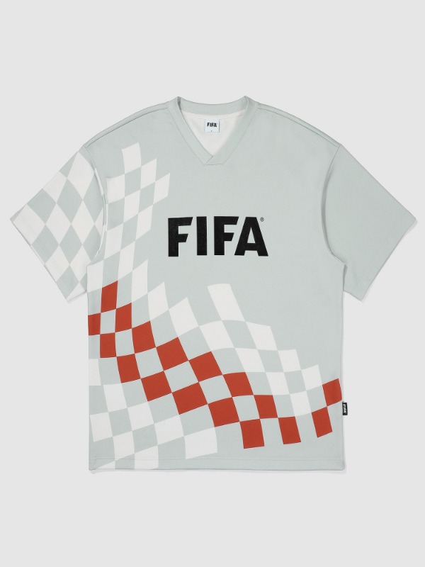 [FIFA 1904] 레퍼리 플래그 브이넥 티셔츠 그레이(FF23TH03U_130)