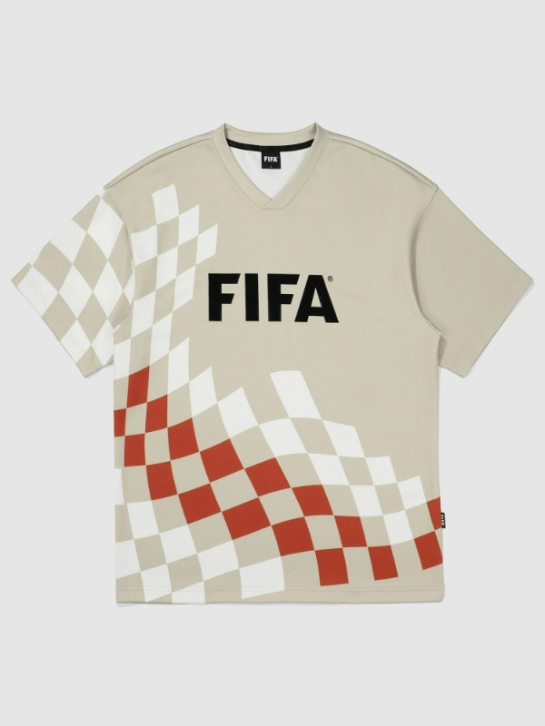 [FIFA 1904] 레퍼리 플래그 브이넥 티셔츠 베이지(FF23TH03U_310)