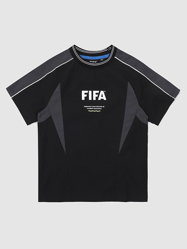[FIFA 1904 KIDS] 우븐 배색 티셔츠 BLACK (FK32PI50U_160)